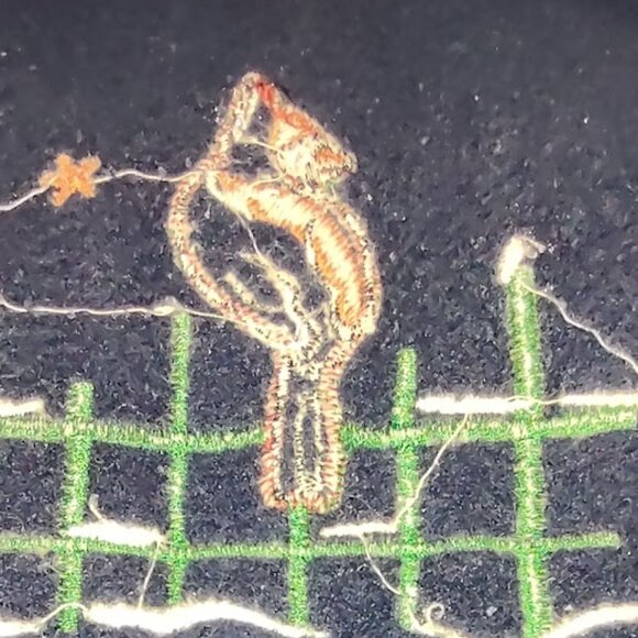 SHENANIGANS VINTAGE BLUE BUTTONED SWEATSHIRT CARDIGAN EMBROIDERY CARDINALS SMALL - Picture 11 of 11